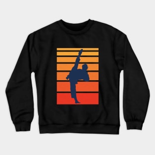 Retro Taekwondo Silhouette Crewneck Sweatshirt